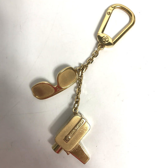 LOUIS VUITTON key ring M65383 metal gold Porte Cour Cannes mens Used Authentic