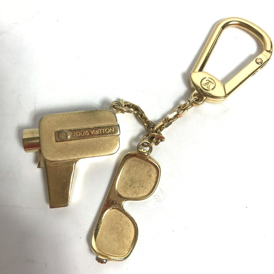 LOUIS VUITTON key ring M65383 metal gold Porte Cour Cannes mens Used Authentic