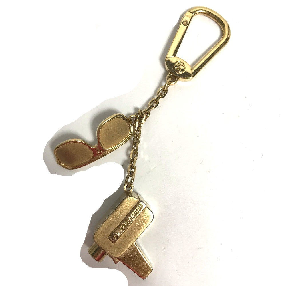 LOUIS VUITTON key ring M65383 metal gold Porte Cour Cannes mens Used Authentic