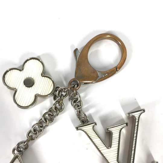 LOUIS VUITTON key ring M65085 metal white Epi Bijoux Sac Fleur Duepi Women Used Authentic