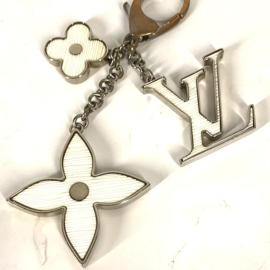 LOUIS VUITTON key ring M65085 metal white Epi Bijoux Sac Fleur Duepi Women Used Authentic