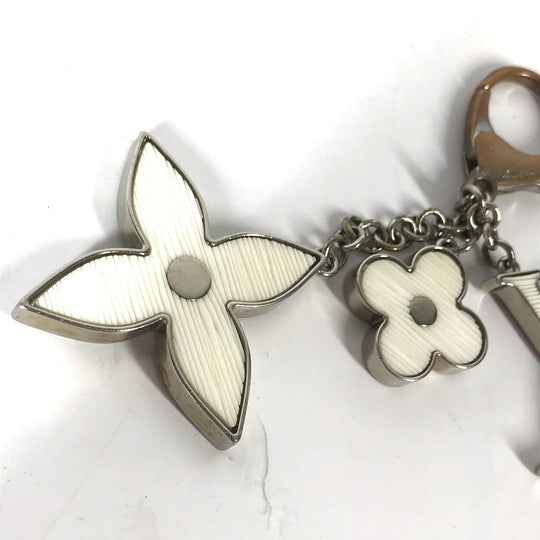 LOUIS VUITTON key ring M65085 metal white Epi Bijoux Sac Fleur Duepi Women Used Authentic