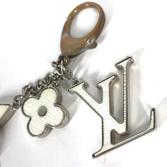 LOUIS VUITTON key ring M65085 metal white Epi Bijoux Sac Fleur Duepi Women Used Authentic