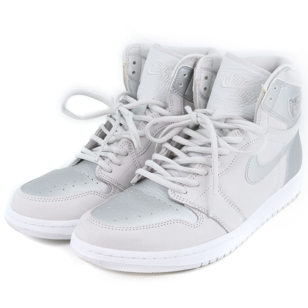 NIKE sneakers DC 1788 029 leather gray Air Jordan High Cut AIR JORDAN1 HIGH mens 44.5 Used Authentic