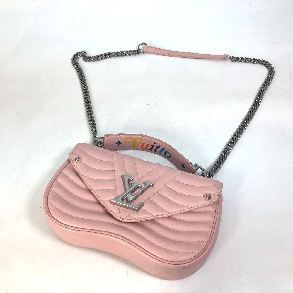 LOUIS VUITTON Shoulder Bag M51944 leather pink Crossbody New Wave Chain Bag MM Women Used Authentic