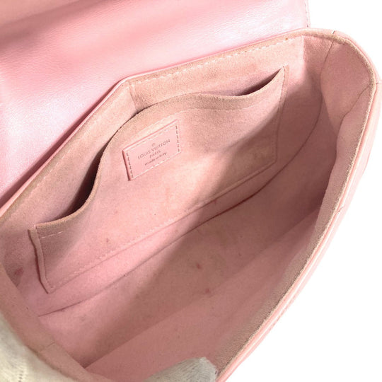LOUIS VUITTON Shoulder Bag M51944 leather pink Crossbody New Wave Chain Bag MM Women Used Authentic