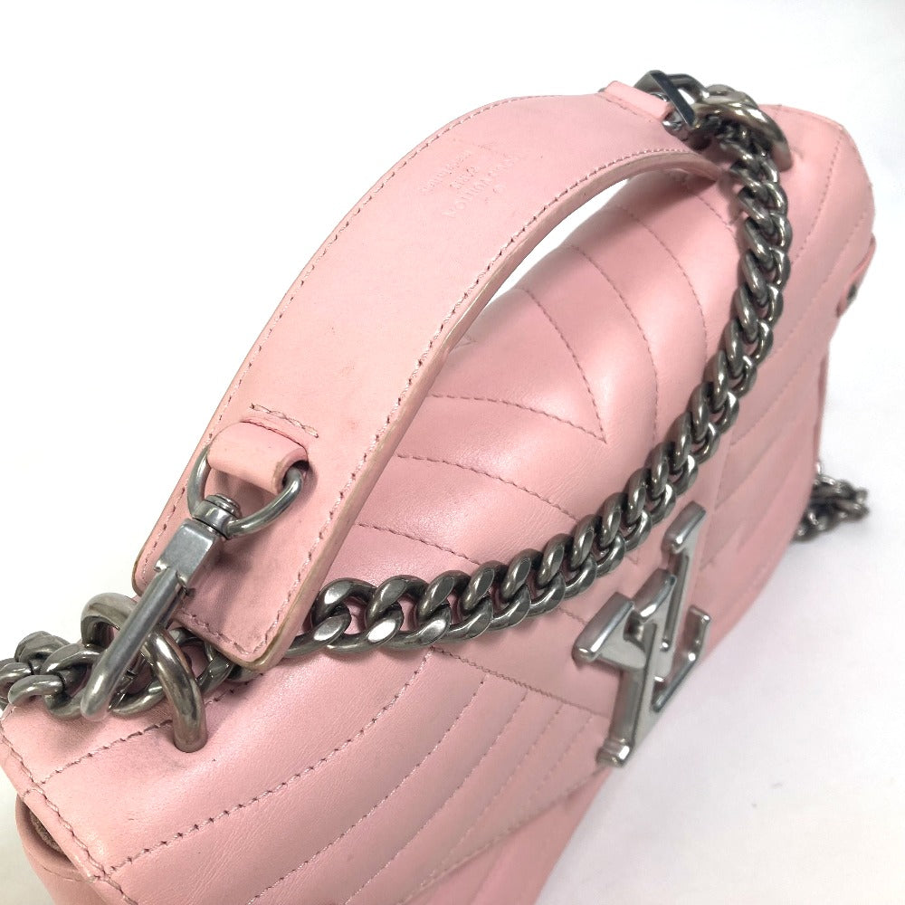 LOUIS VUITTON Shoulder Bag M51944 leather pink Crossbody New Wave Chain Bag MM Women Used Authentic