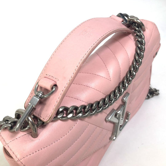 LOUIS VUITTON Shoulder Bag M51944 leather pink Crossbody New Wave Chain Bag MM Women Used Authentic