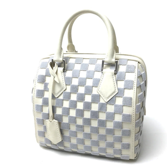 LOUIS VUITTON Handbag M48909 Damier Azur Canvas white Damier Azul Speedy Cube PM Women Used Authentic