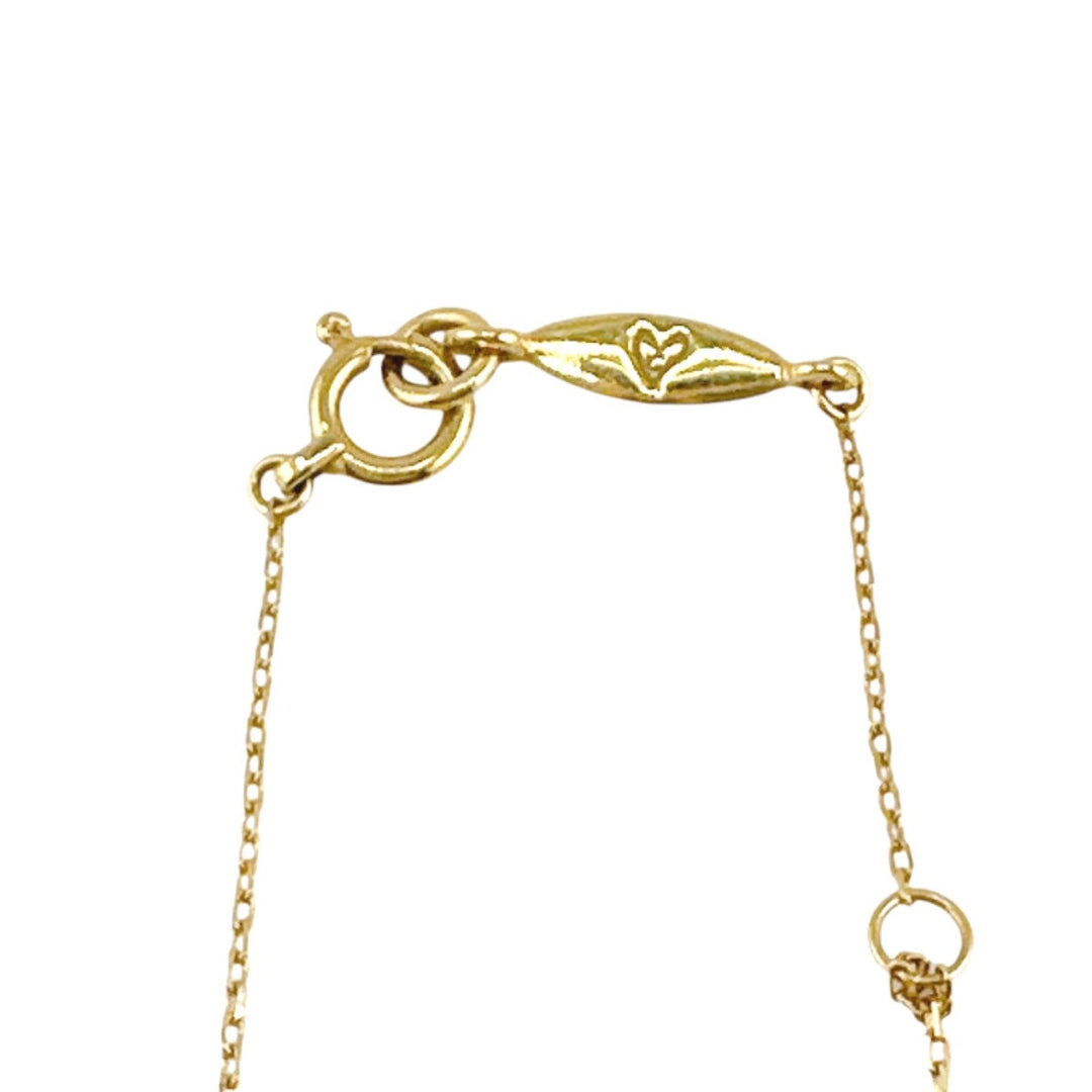 AHKAH Necklace BF554 K18YG, Diamond gold 0.07ct diamond Flower Pav Necklace Women Used Authentic