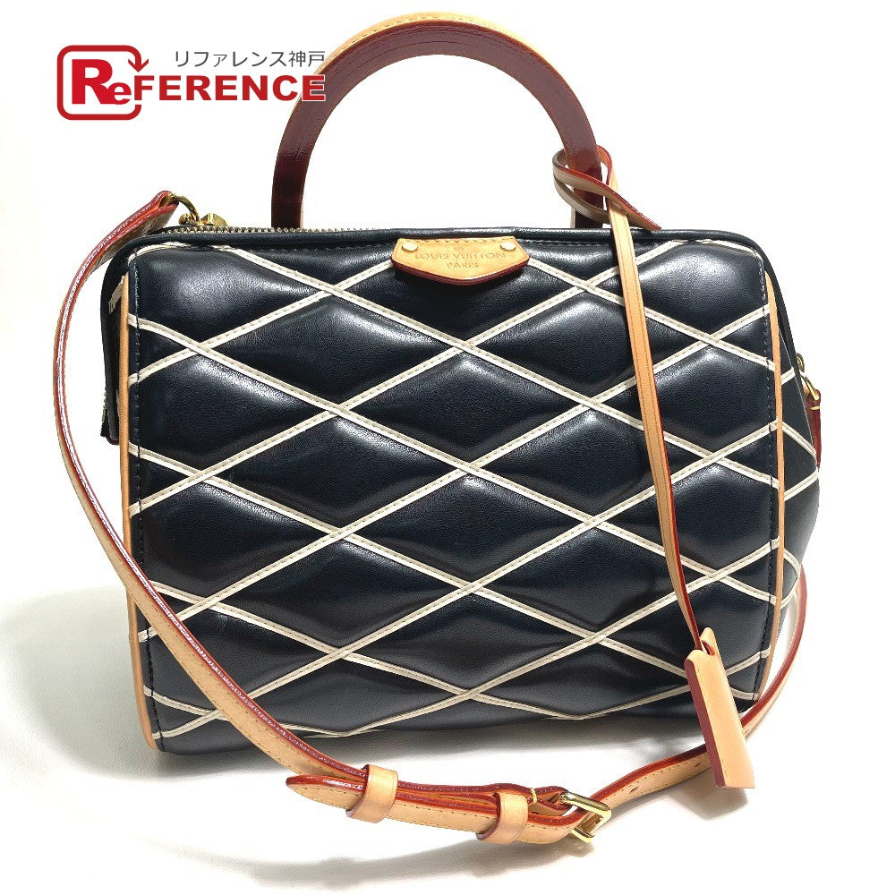 LOUIS VUITTON Handbag M50011 lambskin black Martage Dock BB Women Used Authentic