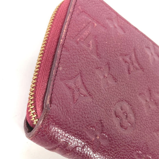 LOUIS VUITTON Long Wallet Purse M60359 Monogram Ann Platt Leather Red Monogram Ann Platt Portefeuille Wallet Ron Women Used Authentic
