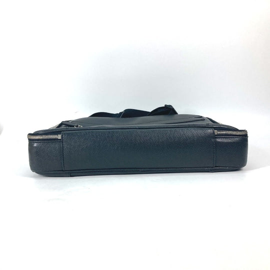 LOUIS VUITTON Business bag M32522 Taiga Leather black Taiga Porto Ordinatour Odessa mens Used Authentic