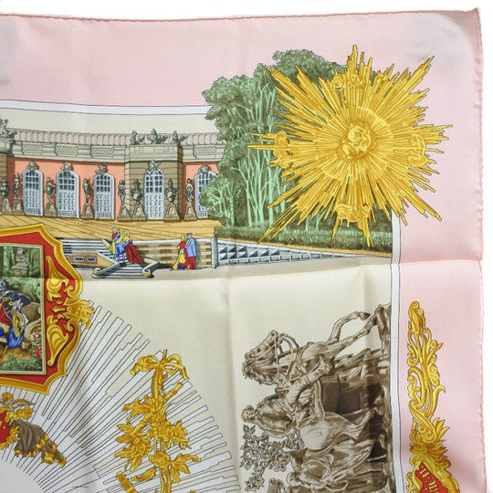 HERMES scarf silk pink SANSSOUCY Carre90 Women Used Authentic