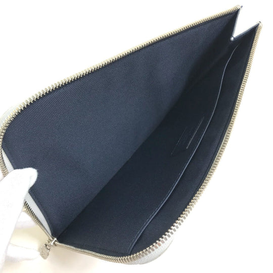 LOUIS VUITTON Clutch bag M61745 Monogram canvas Gray x red x navy Monogram white Pochette Jules PM mens Used Authentic
