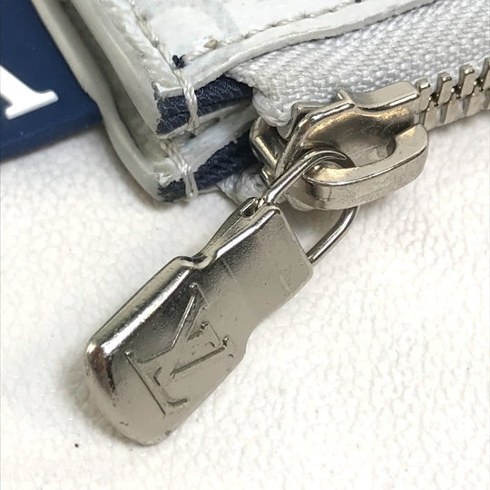 LOUIS VUITTON Clutch bag M61745 Monogram canvas Gray x red x navy Monogram white Pochette Jules PM mens Used Authentic