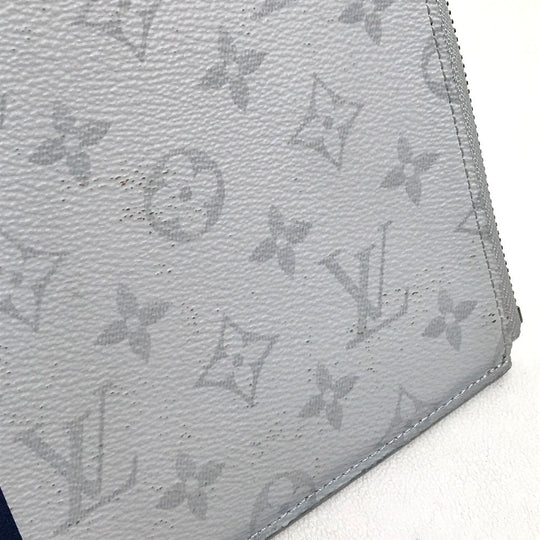 LOUIS VUITTON Clutch bag M61745 Monogram canvas Gray x red x navy Monogram white Pochette Jules PM mens Used Authentic