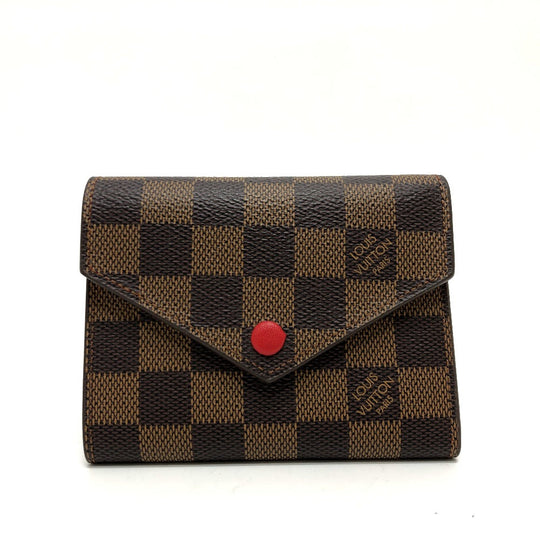 LOUIS VUITTON Folded wallet N41659 Damier canvas Brown Portefeuille Victorine