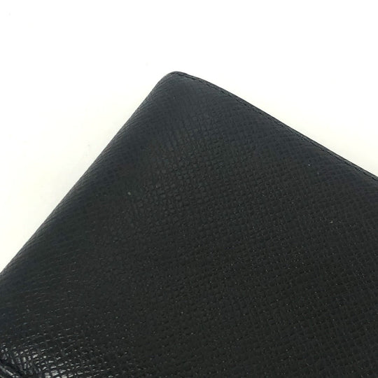 LOUIS VUITTON Folded wallet M30462 Taiga Leather black Porte Billets�ECartes Crdit mens Used Authentic