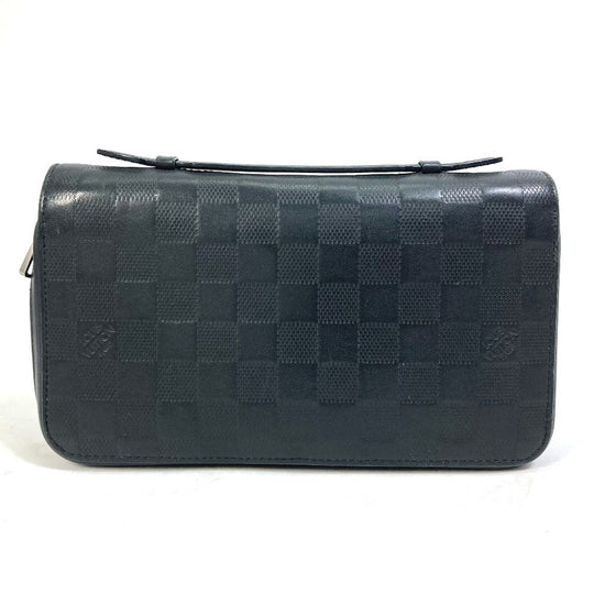 LOUIS VUITTON Long Wallet Purse N61254 Damier Anfini Leather black Damier Anfini Zippy XL