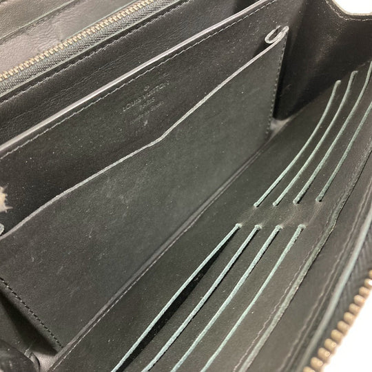 LOUIS VUITTON Long Wallet Purse N61254 Damier Anfini Leather black Damier Anfini Zippy XL