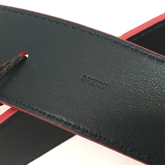 LOUIS VUITTON belt MP015 leather Red Louis Vuitton x Supreme Monogram Saintur LV Initial mens 100/40 Used Authentic