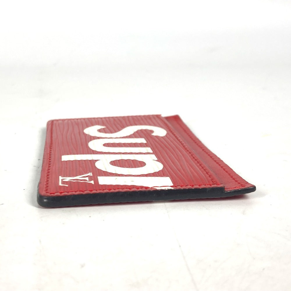LOUIS VUITTON Card Case M67712 Epi Leather Red Epi Supreme collaboration supreme Porto Cult Simple mens Used Authentic