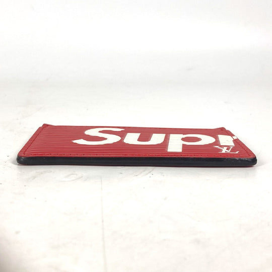LOUIS VUITTON Card Case M67712 Epi Leather Red Epi Supreme collaboration supreme Porto Cult Simple mens Used Authentic