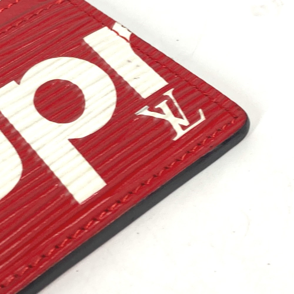 LOUIS VUITTON Card Case M67712 Epi Leather Red Epi Supreme collaboration supreme Porto Cult Simple mens Used Authentic