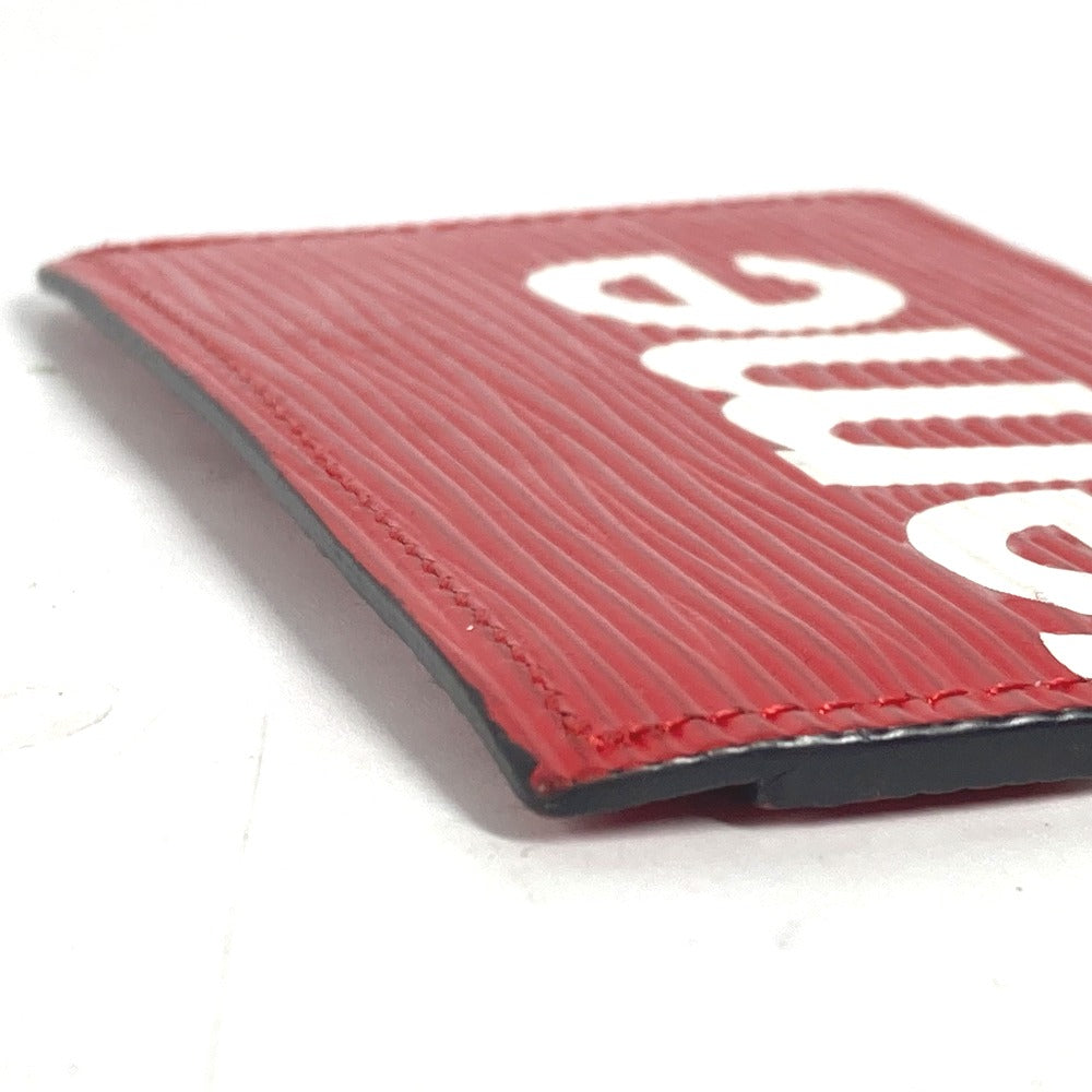 LOUIS VUITTON Card Case M67712 Epi Leather Red Epi Supreme collaboration supreme Porto Cult Simple mens Used Authentic
