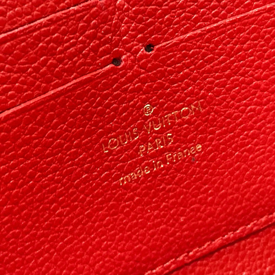 LOUIS VUITTON Long Wallet Purse M61865 Monogram Ann Platt Leather Red Monogram Ann Platt Zippy wallet unisex(Unisex) Used Authentic