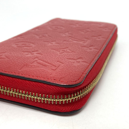 LOUIS VUITTON Long Wallet Purse M61865 Monogram Ann Platt Leather Red Monogram Ann Platt Zippy wallet unisex(Unisex) Used Authentic
