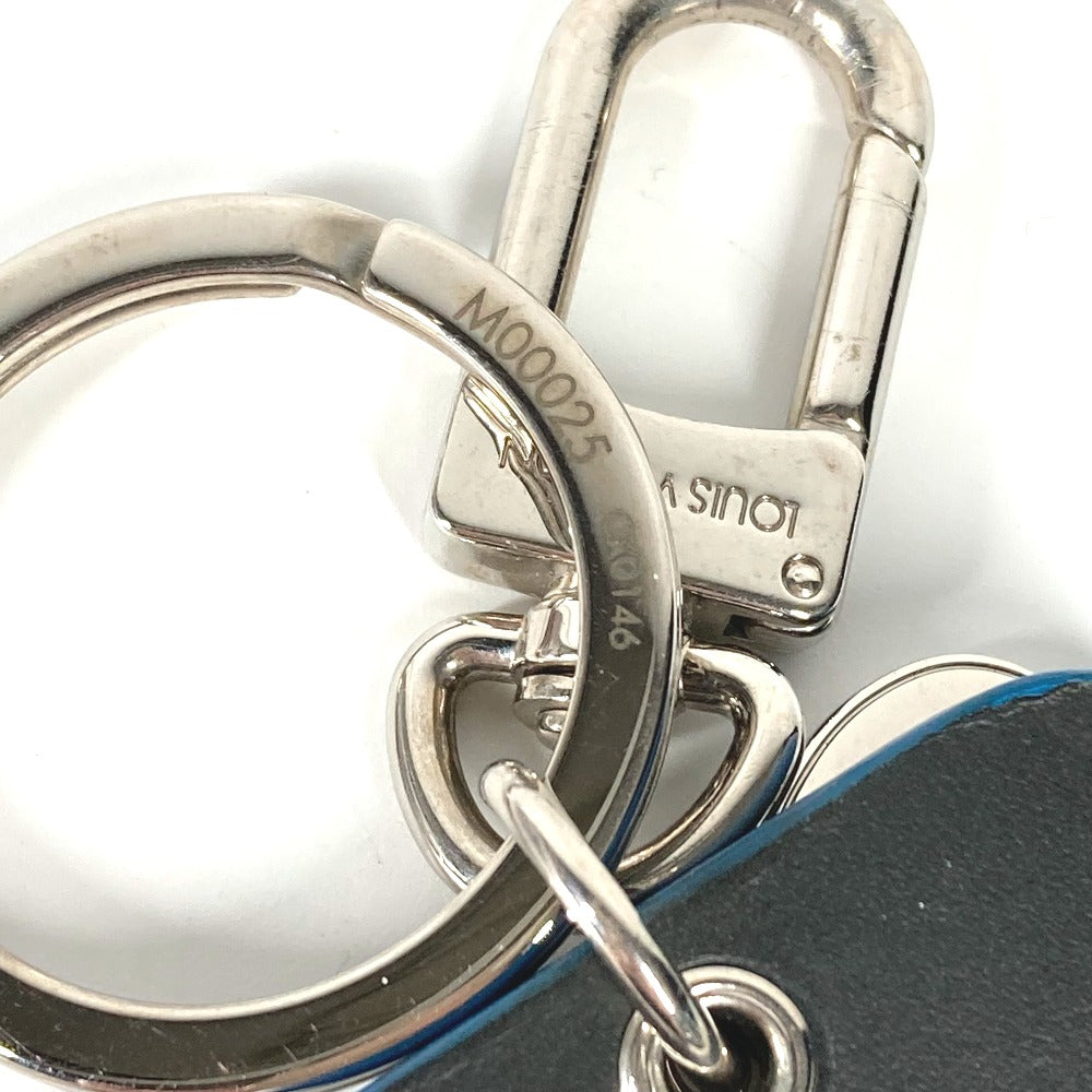 LOUIS VUITTON key ring M00025 leather blue Key holder LV lock mens Used Authentic