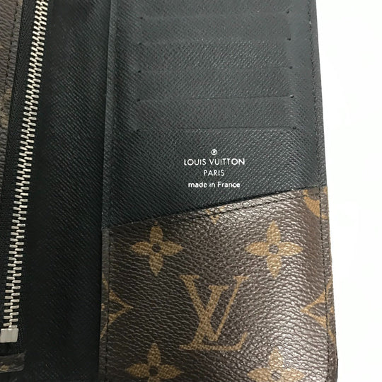 LOUIS VUITTON Long Wallet Purse M93800 Monogram canvas Brown Monogram macacer Portefeuille Tanon mens Used Authentic