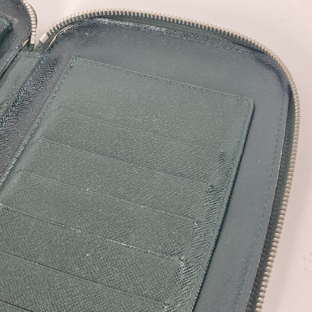 LOUIS VUITTON Long Wallet Purse M30654 Taiga Leather green Taiga Organizer Atoll mens Used Authentic