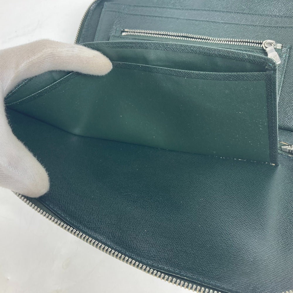 LOUIS VUITTON Long Wallet Purse M30654 Taiga Leather green Taiga Organizer Atoll mens Used Authentic
