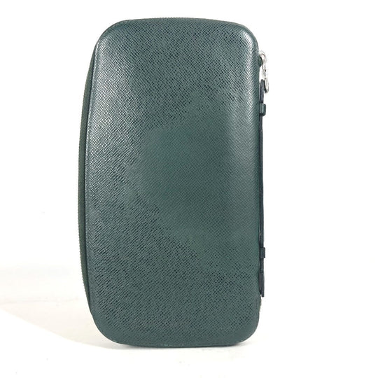 LOUIS VUITTON Long Wallet Purse M30654 Taiga Leather green Taiga Organizer Atoll mens Used Authentic