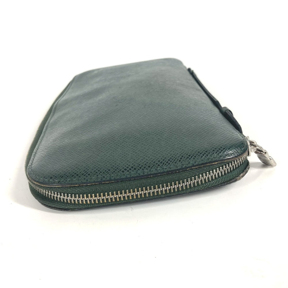 LOUIS VUITTON Long Wallet Purse M30654 Taiga Leather green Taiga Organizer Atoll mens Used Authentic