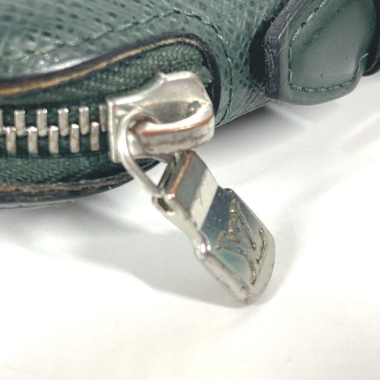 LOUIS VUITTON Long Wallet Purse M30654 Taiga Leather green Taiga Organizer Atoll mens Used Authentic