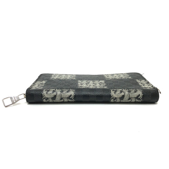LOUIS VUITTON Long Wallet Purse ‚m61214  Damier Grafitto Canvas black Graphite Christopher nemes mens Used Authentic