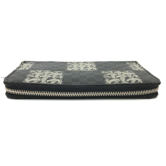 LOUIS VUITTON Long Wallet Purse ‚m61214  Damier Grafitto Canvas black Graphite Christopher nemes mens Used Authentic