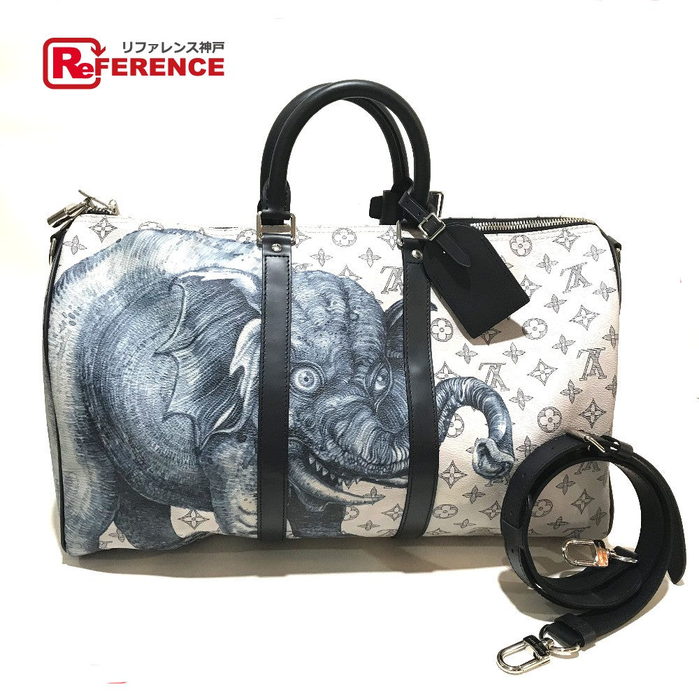 LOUIS VUITTON Boston Duffel bag M54130 Monogram savanna canvas White gray type Monogram savanna Chapman Brothers Keepall 45 Women(Unisex) Used Authentic