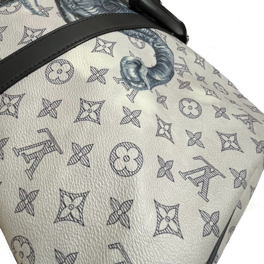 LOUIS VUITTON Boston Duffel bag M54130 Monogram savanna canvas White gray type Monogram savanna Chapman Brothers Keepall 45 Women(Unisex) Used Authentic