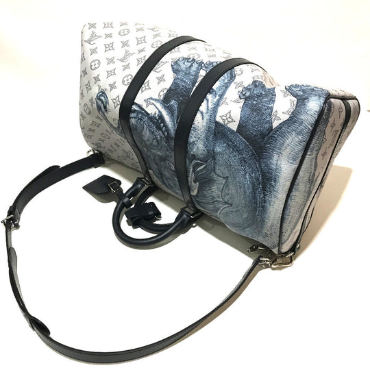 LOUIS VUITTON Boston Duffel bag M54130 Monogram savanna canvas White gray type Monogram savanna Chapman Brothers Keepall 45 Women(Unisex) Used Authentic