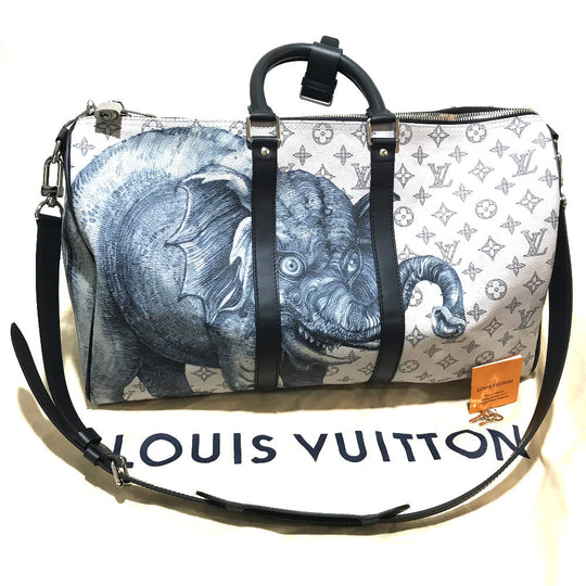 LOUIS VUITTON Boston Duffel bag M54130 Monogram savanna canvas White gray type Monogram savanna Chapman Brothers Keepall 45 Women(Unisex) Used Authentic
