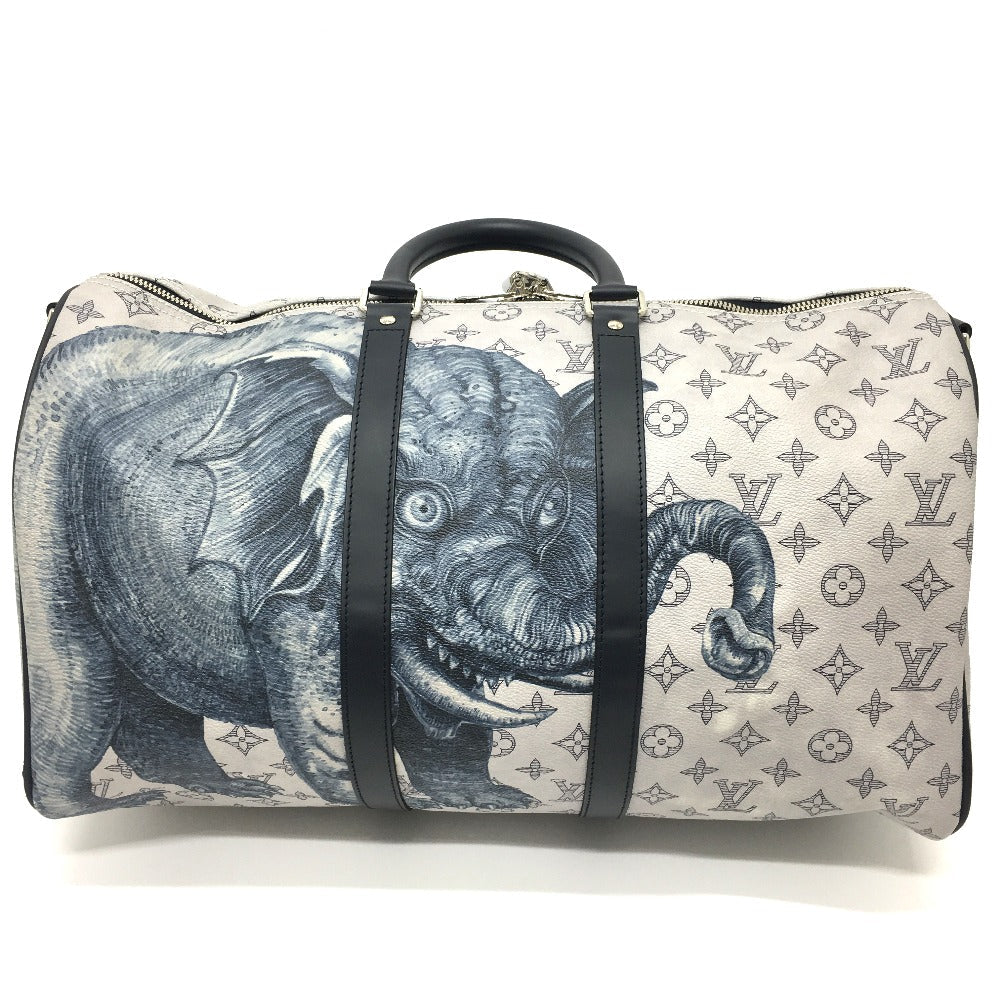 LOUIS VUITTON Boston Duffel bag M54130 Monogram savanna canvas White gray type Monogram savanna Chapman Brothers Keepall 45 Women(Unisex) Used Authentic