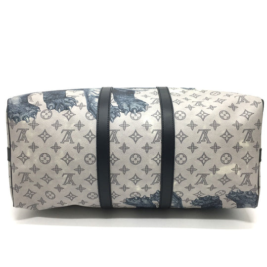 LOUIS VUITTON Boston Duffel bag M54130 Monogram savanna canvas White gray type Monogram savanna Chapman Brothers Keepall 45 Women(Unisex) Used Authentic