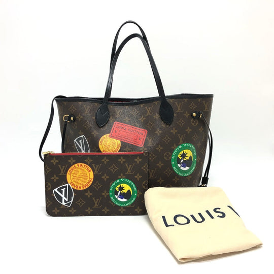 LOUIS VUITTON Tote Bag M42844 Monogram macacer canvas Brown World tour Neverfull MM