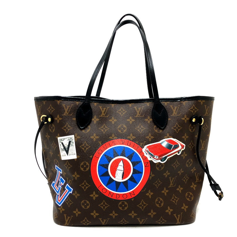 LOUIS VUITTON Tote Bag M42844 Monogram macacer canvas Brown World tour Neverfull MM