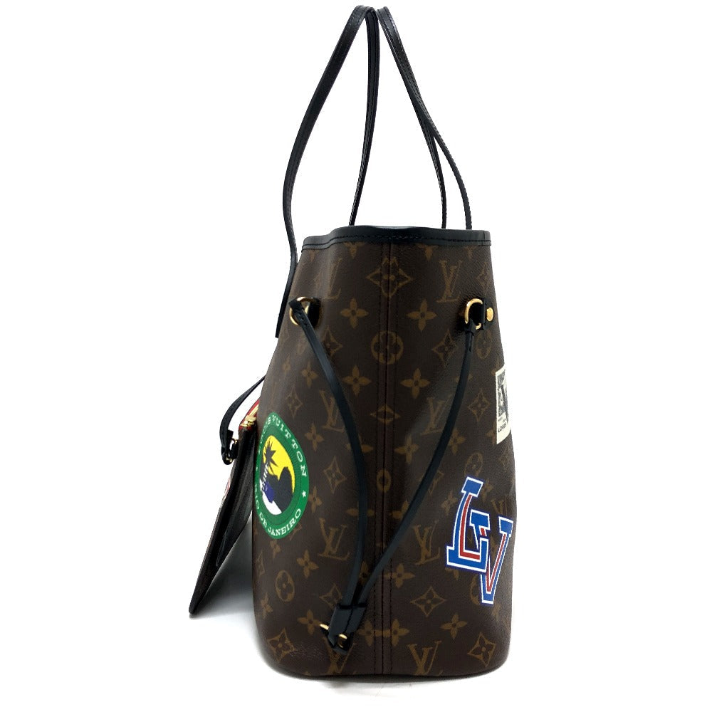 LOUIS VUITTON Tote Bag M42844 Monogram macacer canvas Brown World tour Neverfull MM